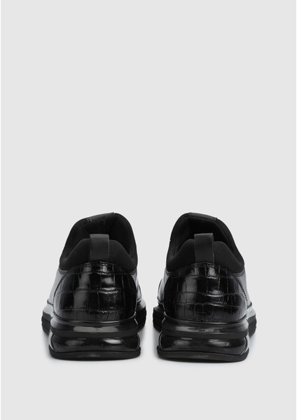 Siyah Deri Erkek Sneaker fırsatları
