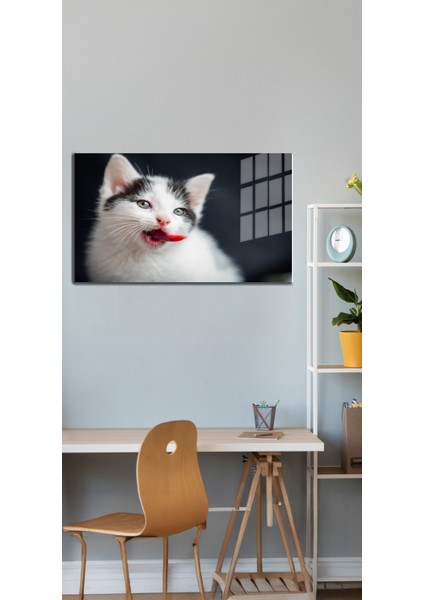 Eğlenceli Hayvanlar, Yapay Zeka Destekli, 3D Dekoratif Baskı Yatay Cam Tablo 590 indirimleri