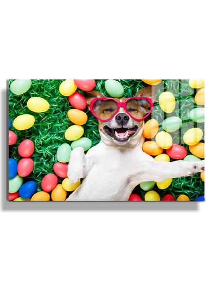 Eğlenceli Hayvanlar, Yapay Zeka Destekli, 3D Dekoratif Baskı Yatay Cam Tablo 402