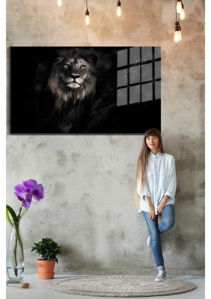 Eğlenceli Hayvanlar, Yapay Zeka Destekli, 3D Dekoratif Baskı Yatay Cam Tablo 20 fırsatları