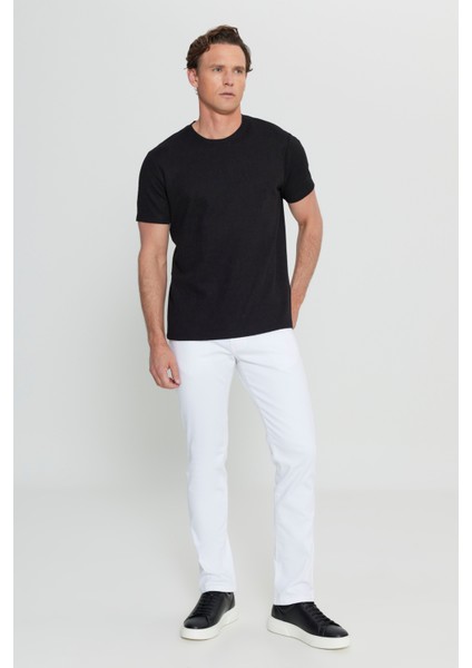 Pamuklu Slim Fit Dar Kesim Bisiklet Yaka Jakarlı Esnek Tişört fiyatları