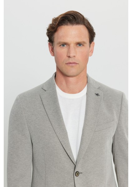 360 Her Yöne Esneyen Pamuklu Slim Fit Dar Kesim Armürlü Blazer Ceket fırsatları