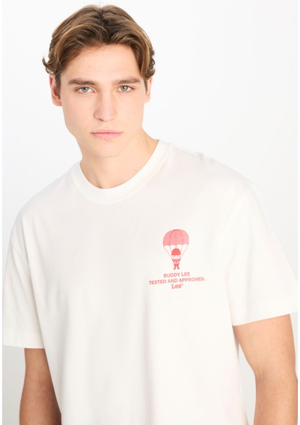 %100 Pamuk Relaxed Fit Geniş Kesim Bisiklet Yaka Beyaz Tişört fırsatları