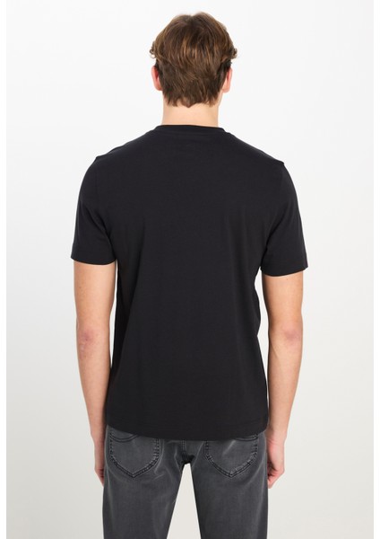 Regular Fit Grafik Bas Siyah Erkek Kısa Kol T-Shirt indirimleri