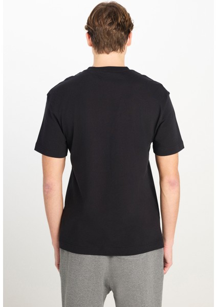 %100 Pamuk Relaxed Fit Geniş Kesim Bisiklet Yaka Siyah Tişört indirimleri