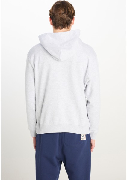 Loose Fit Rahat Kesim Kapüşonlu Gri Melanj Sweatshirt indirimleri