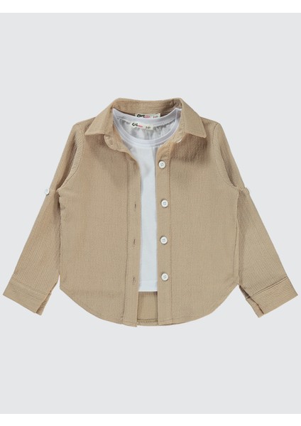 Kız Çocuk Gömlek 2-5 Yaş Açık Bej