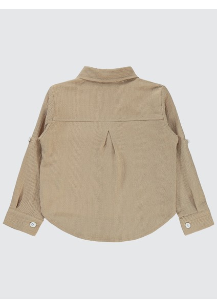 Kız Çocuk Gömlek 2-5 Yaş Açık Bej modelleri