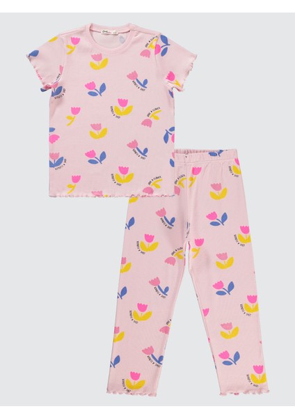 Kız Çocuk Pijama Takımı 6-9 Yaş Gül Pembe