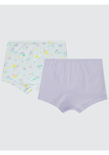 Kız Çocuk 2'li Boxer Set 2-10 Yaş Lila