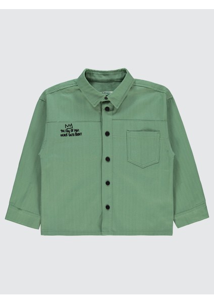 Erkek Çocuk Gömlek 10-13 Yaş Açık Haki