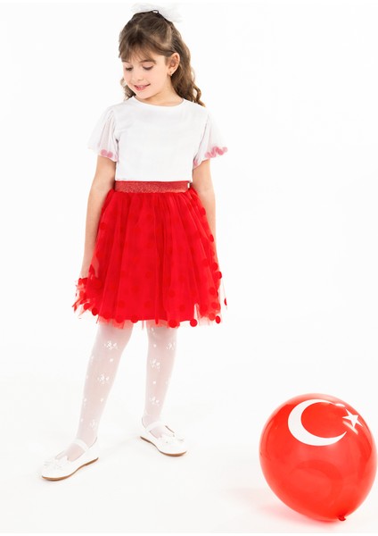 Kız Çocuk Tütü Etek 4-9 Yaş Kırmızı