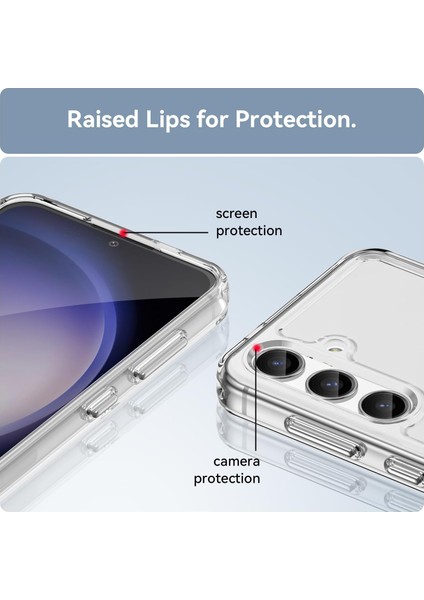 Samsung Galaxy S25 Plus Uyumlu Kılıf Kamera Koruyuculu Sert Şeffaf Kaymaz Kapak