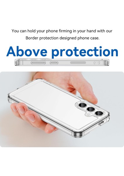 Samsung Galaxy S25 Plus Uyumlu Kılıf Kamera Koruyuculu Sert Şeffaf Kaymaz Kapak