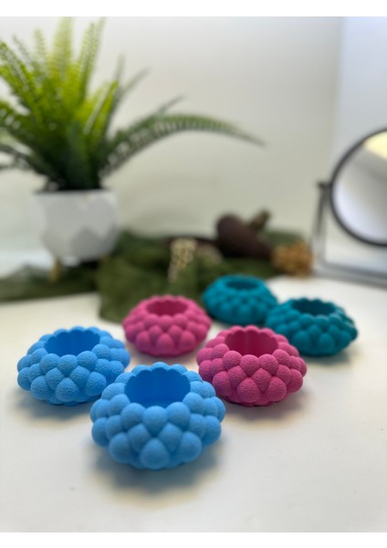 3D Baskı 3 Renk Bubble Şekilli Mumluk 6 Lı Set