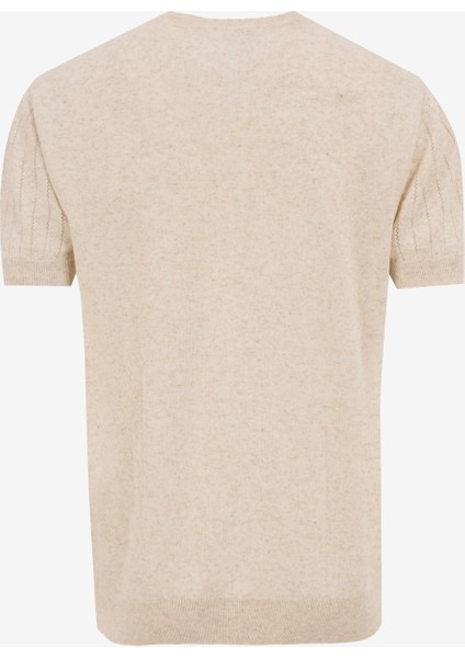 Bisiklet Yaka Regular Fit Jakarlı Bej Erkek Kazak FC5SM-KZK 2764