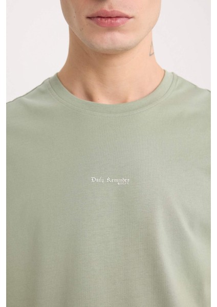 %100 Pamuk Slim Fit Dar Kesim Bisiklet Yaka Baskılı Kısa Kollu Tişört D5566AX25SP indirimleri