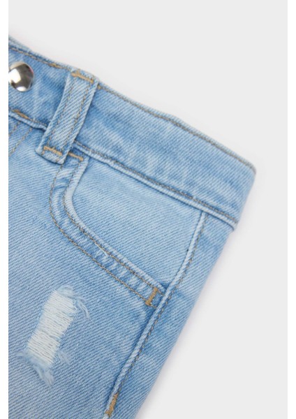 Kız Bebek Jean Şort B8152A525SM