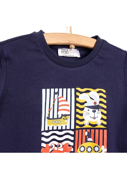 Basic Erkek Hayvan Baskılı Şortlu Takım Erkek Bebek modelleri