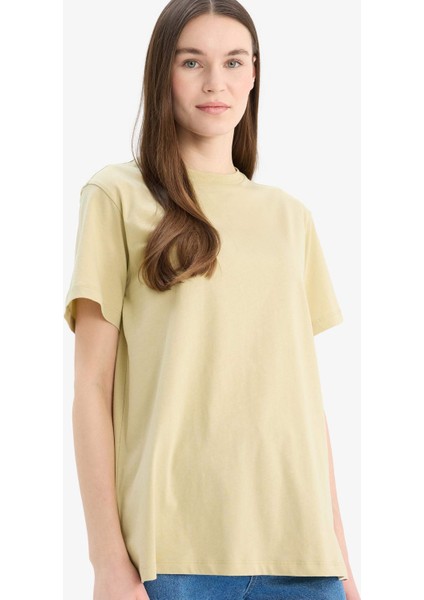 Regular Fit Bisiklet Yaka Kısa Kollu Tişört Tunik E7624AX25SP