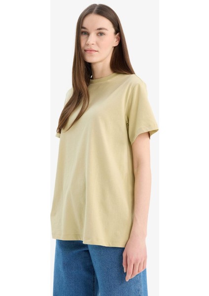 Regular Fit Bisiklet Yaka Kısa Kollu Tişört Tunik E7624AX25SP