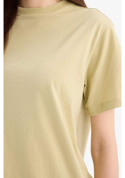 Regular Fit Bisiklet Yaka Kısa Kollu Tişört Tunik E7624AX25SP