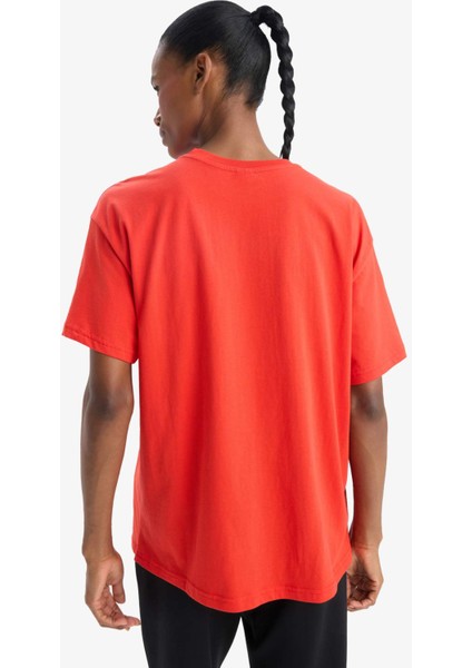 Defactofit Oversize Geniş Kalıp Bisiklet Yaka Kısa Kollu TIŞÖRT T7793AZ25SP