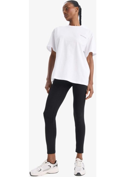 Defactofit Oversize Geniş Kalıp Bisiklet Yaka Kısa Kollu TIŞÖRT T7793AZ25SP