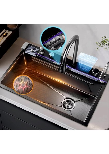 Lotus Tech 11 Fonksiyonlu Premium 5 Tuşlu 2 Yıl Güvenceli Akıllı Şelale Evye honeycamb petek doku