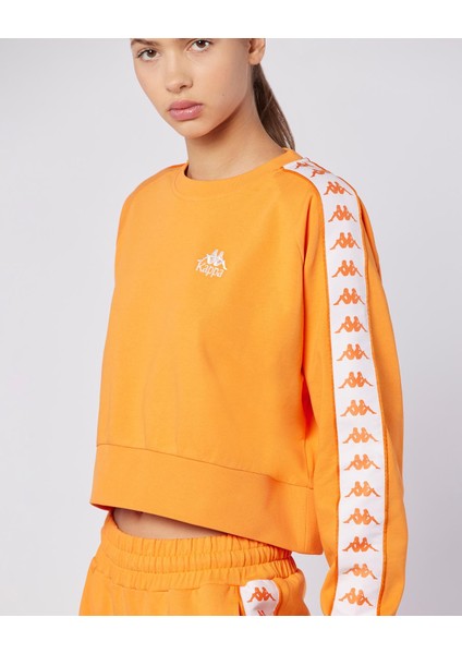 222 Banda Marbella Tur Kadın Koyu Turuncu Regular Fit Sweatshirt modelleri
