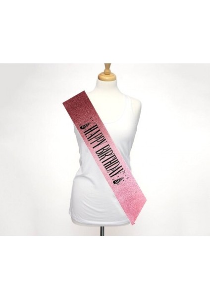 Pembe Siyah Happy Birthday Simli Kuşak Kemer fiyatları