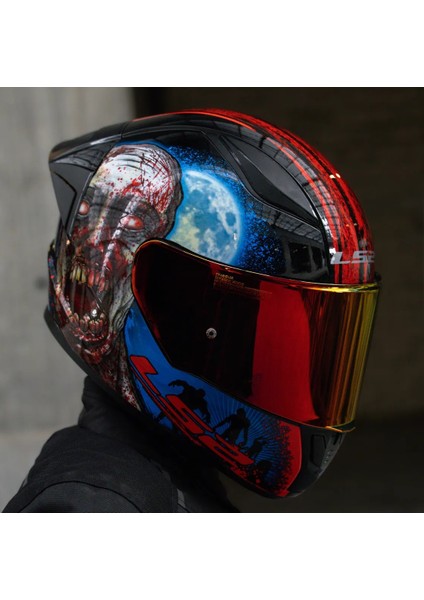Rapıd 2 Race Zombıe Fullface Motosiklet Kaskı Kırmızı Camlı modelleri