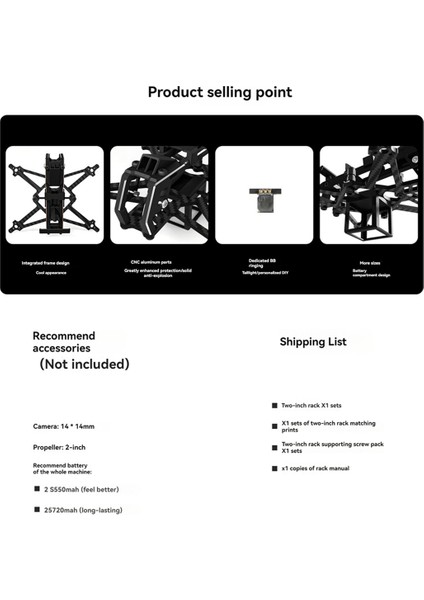 Hglrc Draknight 2 Inç Ultra Hafif Fpv Kürdan Çerçeve Kitleri 91 mm Dingil Mesafesi Fpv Freestyle 2 Inç Açık Hava Iha'ları (Yurt Dışından) modelleri