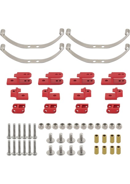 1 Set Yaprak Yaylı Sönümleme Süspansiyon Aksesuarları 1/16 Wpl B24 Jjrc 4WD Rc Araba Yükseltme Parçaları Kırmızı (Yurt Dışından)