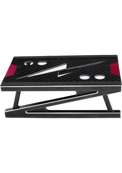 Alüminyum Alaşımlı Tamir Istasyonu Çalışma Standı Montaj Platformu Tutucu 1/8 1/10 Rc Araba Evrensel Gümüş+Kırmızı (Yurt Dışından)
