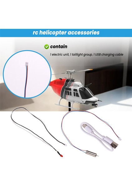 Rc Oyuncak Helikopter Yükseltme C138 Kuyruk Motoru + Arka Lambası + USB Kablosu Rc Era C138 Bell 206 1:33 Rc Oyuncak Helikopter Parçaları (Yurt Dışından)