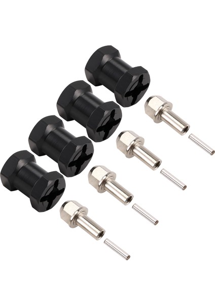 4 Adet 12MM Altıgen Tekerlek Göbeği Tahrik Adaptörü 17MM Uzatma Kombinasyon Bağlantı Parçası 1/10 Rc Araba Paletli SCX10 D90, Siyah (Yurt Dışından)