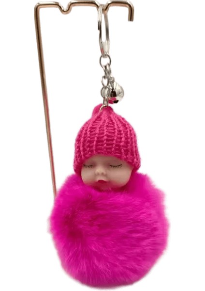 1 Adet Sevimli Uyuyan Bebek Papyon Kaık Ponpon Kürk Peluş Bebek Anahtarlık Anahtarlık Anahtarlık Kadın Kız Çanta Kolye Takı (Yurt Dışından)