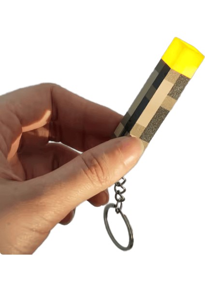 Mini Brownstone Torch Anahtarlık Pikselli Stil El Feneri Cep Telefonu Kordon Dekorasyon Çocuk Hediye LED Gece Lambası (Yurt Dışından)