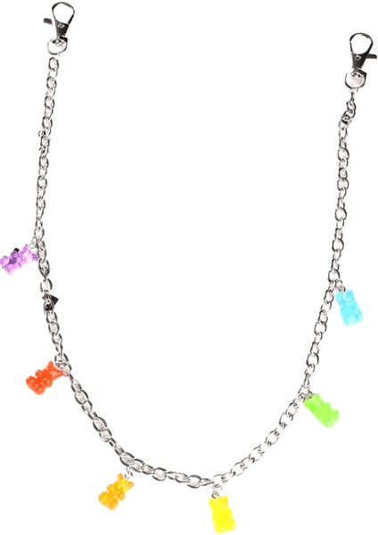 2023 Hip Hop Gökkuşağı Reçine Zincir Anahtarlık Erkekler Kadınlar Sevimli Bel Zinciri Çok Renkli Akrilik Çiçek Pantolon Pantolon Zinciri Punk Takı (Yurt Dışından)