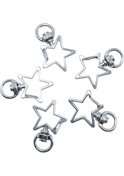 10 Adet Yeni Yıldız Pentagram Hollow Anahtarlık Yüzük Anahtarlık Dıy Aksesuarları Istakoz Toka Anahtarlık Takı Yapımı Bulgularrenk:gümüş (Yurt Dışından)
