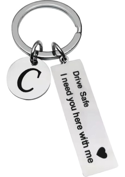 Drive Safe Anahtarlıklar A-Z Baş Harfler Erkekler Kadınlar Paslanmaz Çelik Anahtarlık Doğum Günü Chritsmas Babalar Günü Hediyeleri Takı (Yurt Dışından)