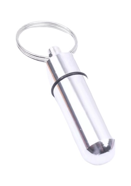 Mini Taşınabilir Su Geçirmez Metal Alüminyum Hap Kutusu Kılıf Şişe Anahtarlık Kolay Al Hap Konteyner Anahtar Chian Anahtarlık Açık Bakım Renk: Gümüş / Boyut: 48MM (Yurt Dışından)