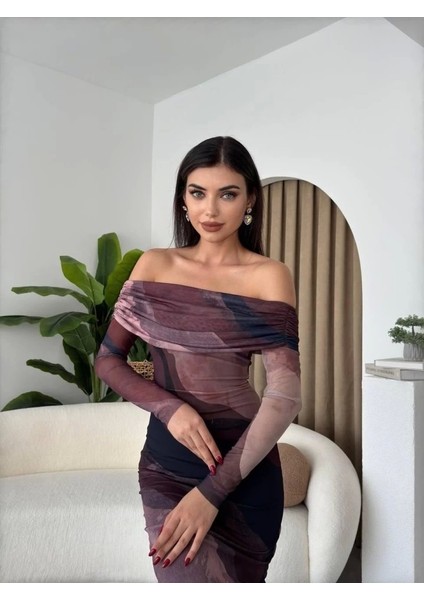 Evilla Adonna Yaka Tül Elbise