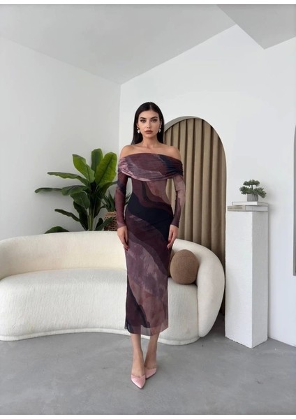 Evilla Adonna Yaka Tül Elbise
