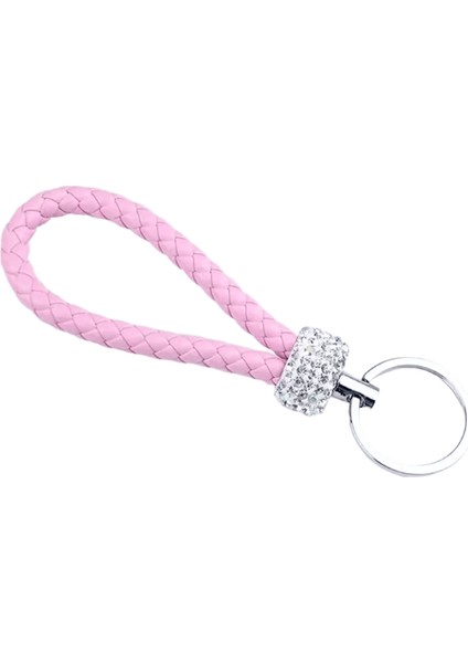 1 Adet Pu Deri Örgülü Dokuma Halat Anahtarlık Glitter Rhinestones Anahtarlık Erkekler Kadınlar Için Çok Kullanımlı Araba Anahtar Tutucu Charms (Yurt Dışından)