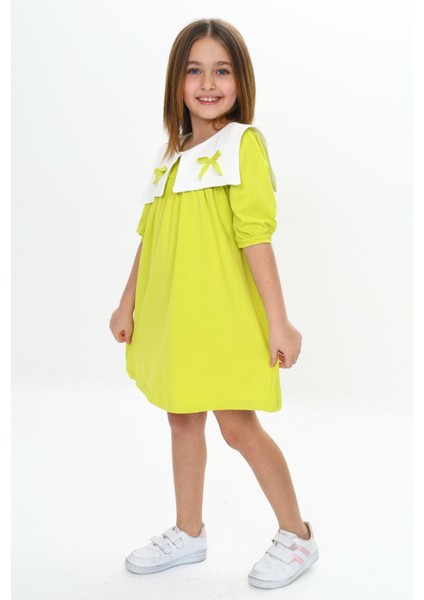 Kız Çocuk Yaka Detaylı Elbise fiyatları