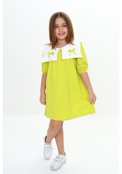 Kız Çocuk Yaka Detaylı Elbise modelleri
