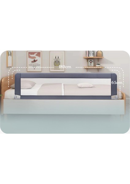 180 - 65 cm Bebek Çocuk Güvenlik Yatak Bariyeri Katlanabilir Baza Korkuluğu Gri Bed Rail For Baby