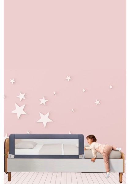 180 - 65 cm Bebek Çocuk Güvenlik Yatak Bariyeri Katlanabilir Baza Korkuluğu Gri Bed Rail For Baby